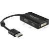 Delock 62656 DisplayPort / VGA / HDMI / DVI adaptér [1x zástrčka DisplayPort - 1x VGA zásuvka, HDMI zásuvka, DVI zásuvka 24 plus 1pólová] černá s feritovým jádrem