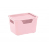 Tontarelli Úložný box BELLA L s vekom - 1,9 l ružová 8034529602