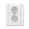 ABB ELEMENT Dvojzásuvka 5513E-C02357 03 chráněná s clonkami, bezšroubová, bílá/bílá