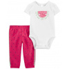 CARTERS CARTER'S Set 2dielny tepláky, body kr. rukáv Pink Watermelon dievča 3m
