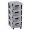 Regál Curver Infinity Dots 4x11L so šuplíkmi svetlo šedý