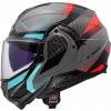 LS2 Helmets LS2 FF910 Advant II Triple flip-up helma, sivá/modrá/červená, S (55/56)