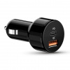 Genius PD-36AC-Car, Napájecí adaptér, do auta, 36W, 1× USB-C, 1× USB, PD 3.0, QC 3.0, černý 32590008400