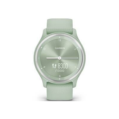 Inteligentné hodinky Garmin vívomove Sport - Silver/Cool Mint Silicone Band (010-02566-03)