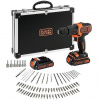 BLACK + DECKER Vŕtačka s príklepom AKU 18 V v kufri s príslušenstvom 80 ks BDCHD18BAFC-QW (2x1,5 Ah) BDCHD18BAFC-QW