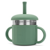 Detský silikónový hrnček 2v1 New Baby zelený