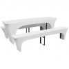 zahrada-XL 3 biele elastické poťahy na pivný stôl a lavice 220 x 50 x 80 cm 130792