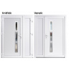 Dvojkrídlové vchodove dvere plastové Soft Venus Inox+Panel Plný, Biela/Biela, 150x200 cm, ľavé