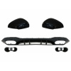 KITT Rear Bumper Diffuser with Chrome Exhaust and Mirror Covers suitable for Mercedes A-Class W177 Hatchback (05.2018-up)