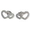 Strieborné náušnice dvojité srdiečka