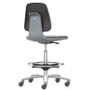 Stolička Bimos Smart, pre laboratóriá a výrobu, sedalo komfort PU polstrovanie max. 810 mm, antracit