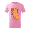 Kapybara s palcom hore - Tričko detské bavlnené - 134 cm/8 rokov ( Ružová )