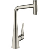 Hansgrohe METRIS Select M71 drezová batéria 320 so spŕškou, 2jet 73816800 vzhľad nerezovej ocele