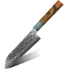 IZMAEL Damaškový kuchynský nôž Yorokobi Santoku/Multifarebná 17.5 cm