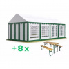 AKCIOVÁ SADA: Party stan 5x8m PVC Standard Ohňovzdorný + 8ks PIVNÝ SET 200x50cm farba Biela