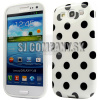 Silikónový obal Samsung Galaxy S III – Polka – biela
