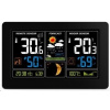 Solight TE81 meteostanice, extra velký barevný LCD, teplota, vlhkost, tlak, RCC, USB nabíjení, černá TE81