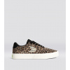 NAIOCA Leopard Print Suede Ivory Logo Sneaker
