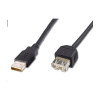 PremiumCord USB 2.0 kabel prodlužovací, A-A, 3m černá kupaa3bk