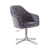 LuxuryForm DESIGN Kozmetické kreslo ROMA VELUR na striebornom kríži - tmavo šedé