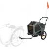 Vozík za bicykel, L: 55,5 × 77 × 105/147 cm, šedá/šalviová