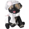 Černo-hnědý pejsek s baretem od RosaToys (BLACK DOG 23 CM )