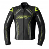 RST 102977 S1 CE MENS LEATHER JACKET černá/ ref. žlutá vel.48