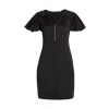 ŠATY KARL LAGERFELD PLEATED SLEEVE W/ZIP DRESS BLACK