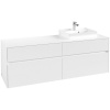 VILLEROY & BOCH Collaro závesná skrinka pod umývadlo na dosku (umývadlo vpravo), 4 zásuvky, 1600 x 500 x 548 mm, White Matt, C07900MS