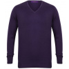 Henbury Pánsky ľahký sveter do V H720 Purple S