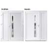 Dvojkrídlové vchodove dvere plastové Soft Venus Inox+Panel Plný, Biela/Biela, 130x200 cm, pravé