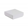 Darčeková krabička s vekom 150x150x50/40 mm, biela