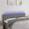 vidaXL Čelo postele s LED tmavosivé 144x5x78/88 cm látka