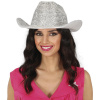 Dámsky kovbojský klobúk strieborný