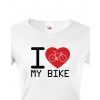 Dámské tričko pro cyklisty I love my bike, Barva Bílá, Velikost S, Canvas Dámské tričko s krátkým rukávem Bezvatriko.cz 0157