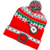 Čiapka Strend Pro X-mas červeno-zelená L, 4x SMD LED, USB nabíjanie