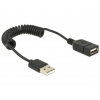 DeLOCK - Prodlužovací šňůra USB - USB (M) do USB (F) - 60 cm - svinutý - černá 83163