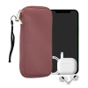 kwmobile Universal telefon Pouch Size XXL - 7 - Neoprene smartphone Pouch with Zip - Water-Repellent Mobile Pouzdro na telefon - Sleeve in tmavě růžová