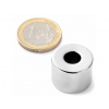 SOLLAU Neodymový magnet medzikružie D 20/8 mm, H 15 mm, N42, ponikelovaný