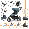 Set 11v1 Thule Urban Glide 3 Mid blue s magnetickou sponou + madlo + vanička Dark Slate + JOMK príslušenstvo + autosedačka Cybex s ISOFIX základňou a adaptérmi Thule