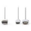 Nedis CCGP39400WT10 - Synchronizační a Nabíjecí Kabel 2 v 1 | USB A Zástrčka - Micro B Zástrčka / Apple Lightning 8-pin