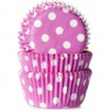 Košíčky na muffiny mini 60ks fialové s bielymi bodkami - House of Marie