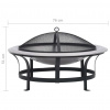 vidaXL Vonkajšie ohnisko s grilom nehrdzavejúca oceľ 76 cm - Čierna - 104752-204861
