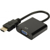 Digitus DA-70461 HDMI / VGA adaptér [1x HDMI zástrčka - 1x VGA zásuvka, jack zásuvka 3,5 mm] černá 10.00 cm
