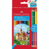 FAREBNÉ CERUZKY - FABER CASTELL - HEXAGONAL | 12 KS + 3 BICOLOR + STRÚHADLO