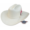Stars and Stripes Westernový biely klobúk - CATTLEMAN Veľkosť: 61 cm (XL)