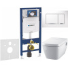 GEBERIT Duofix súprava 5v1 - inštalačný modul, závesná sprchová toaleta Rimless a Softclose WC sedadlo TECEone, tlačidlo Sigma20 Square, 115.883.KJ.1 (biela/lesklý chróm), 111.300.00.5 NT5