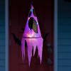 Halloweenová svetelná dekorácia - duch - fialová - 10 farebných LED - zavesiteľná - 2 x 2032 - 75x20