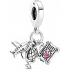 Pandora Charms prívesok lietadlo, glóbus a kufor