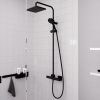 HANSGROHE Vernis Shape Showerpipe nástenný sprchový systém s termostatom, horná sprcha 1jet 230 x 170 mm, ručná sprcha 2jet, matná čierna, 26286670